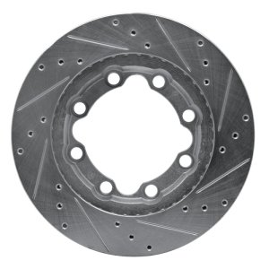 Chevrolet Suburban 1500 Brake Rotor (1) - Front Left - R1 Concepts - Drilled & Slotted - Silver - `88-`00